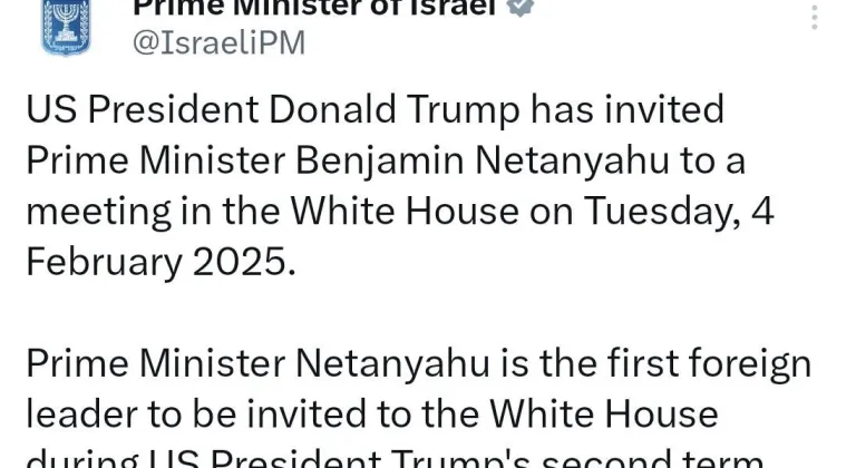 ABD Başkanı Donald Trump, İsrail Başbakanı Netanyahu'yu 4 Şubat'ta Beyaz Saray'a Davet Etti