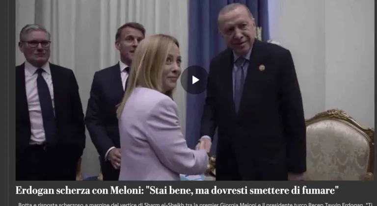 Cumhurbaşkanı Erdoğan’ın Meloni’ye sigara uyarısı İtalya basınında