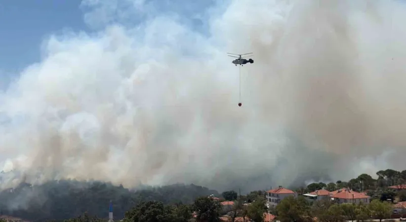 Gömeç’te başlayan orman yangını 24 saattir sürüyor