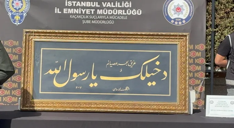 Interpol tarafından 20 yıldır aranan tarihi hat levha İstanbul’da ele geçirildi