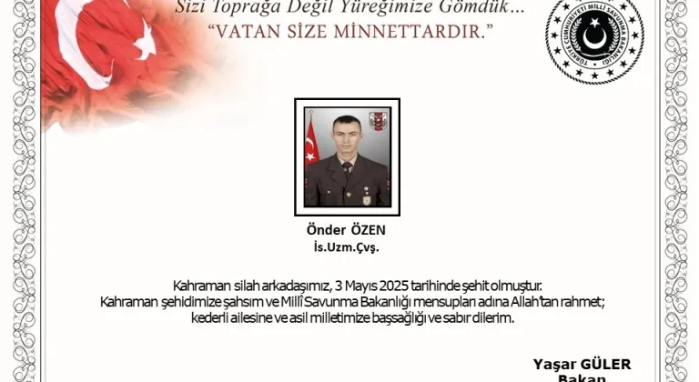 Irak’ın kuzeyinde Pençe Operasyon bölgesinde mayına basan asker şehit oldu