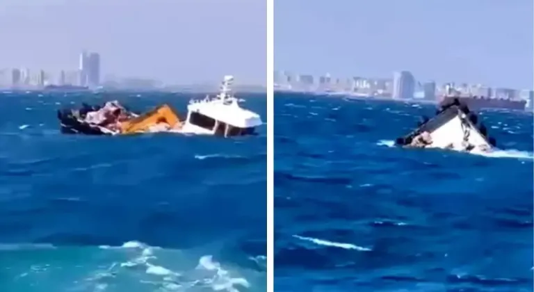 İstanbul’da kuvvetli fırtınada gemi battı: 4 kişi kurtarıldı