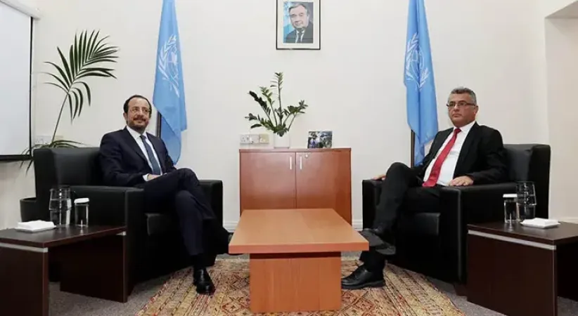 KKTC Cumhurbaşkanı Erhürman, GKRY lideri Hristodulidis bir araya geldi