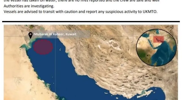 Kuveyt açıklarındaki petrol tankerinde patlama