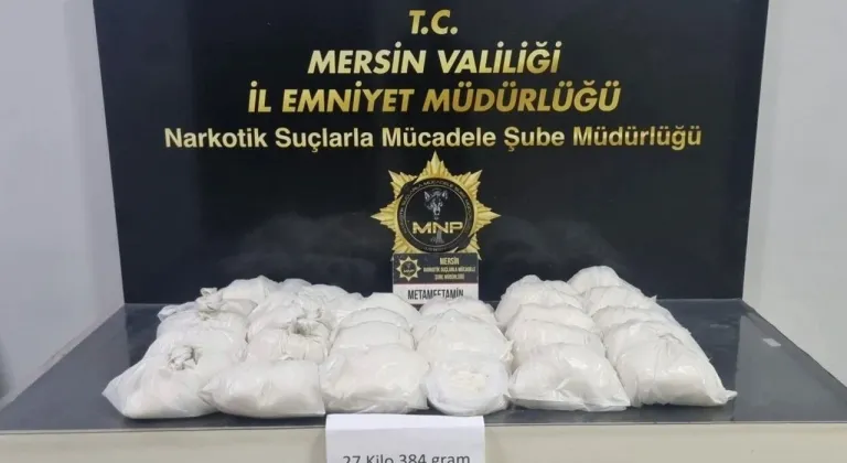 Mersin’de bir depoda 27 kilodan fazla metamfetamin ele geçirildi