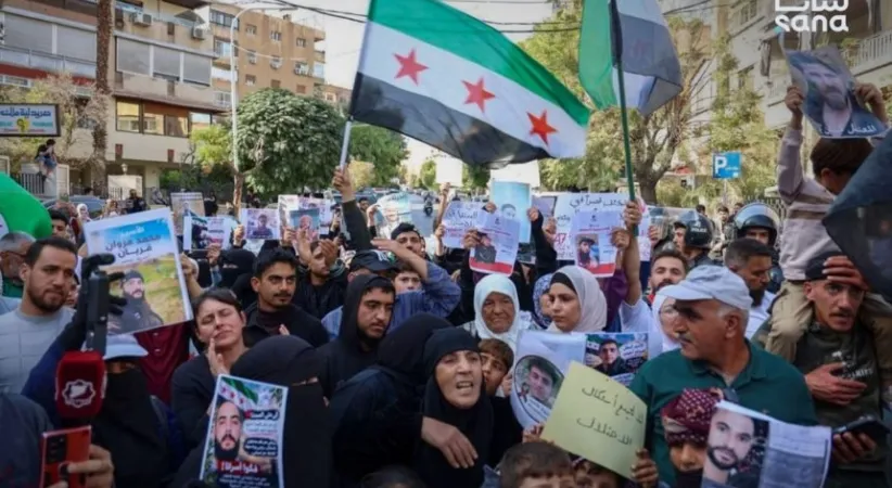 Suriye’de İsrail’in saldırı ve ihlallerine karşı protesto