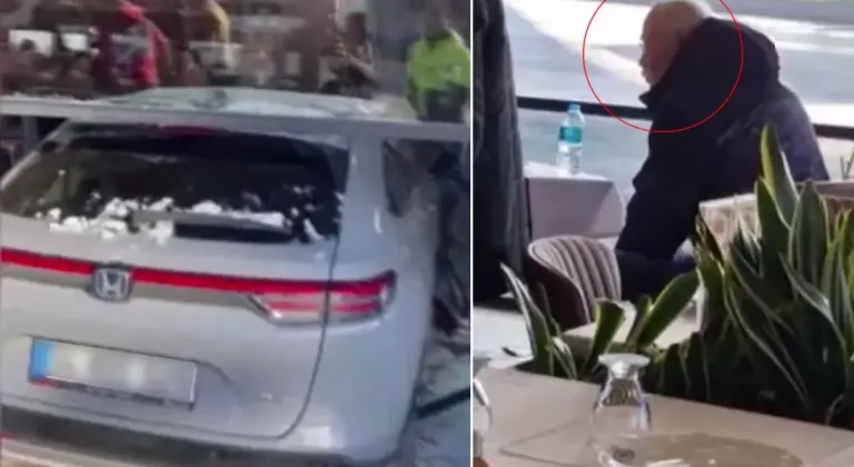 Ünlü sanatçı Cahit Berkay, kullandığı araçla restorana daldı