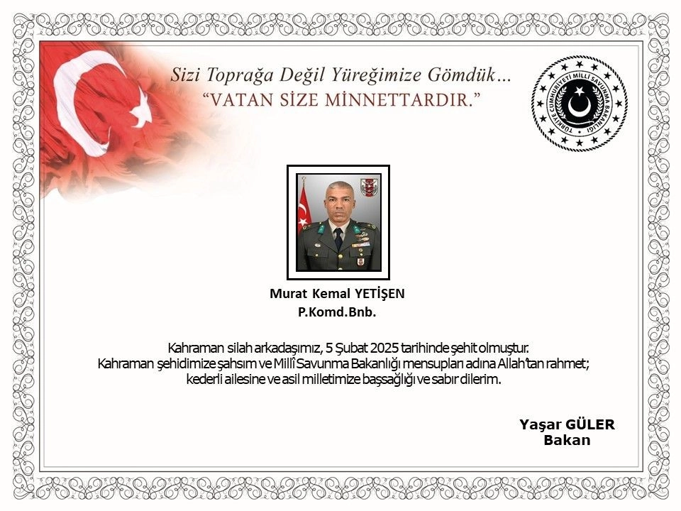 Pençe-Kilit Operasyonu'nda Şehit Olan Binbaşı Murat Kemal Yetişen'in Ailesine Acı Haber Ulaştı | Popüler Gazete - Türkiye'nin en popüler internet gazetesi!