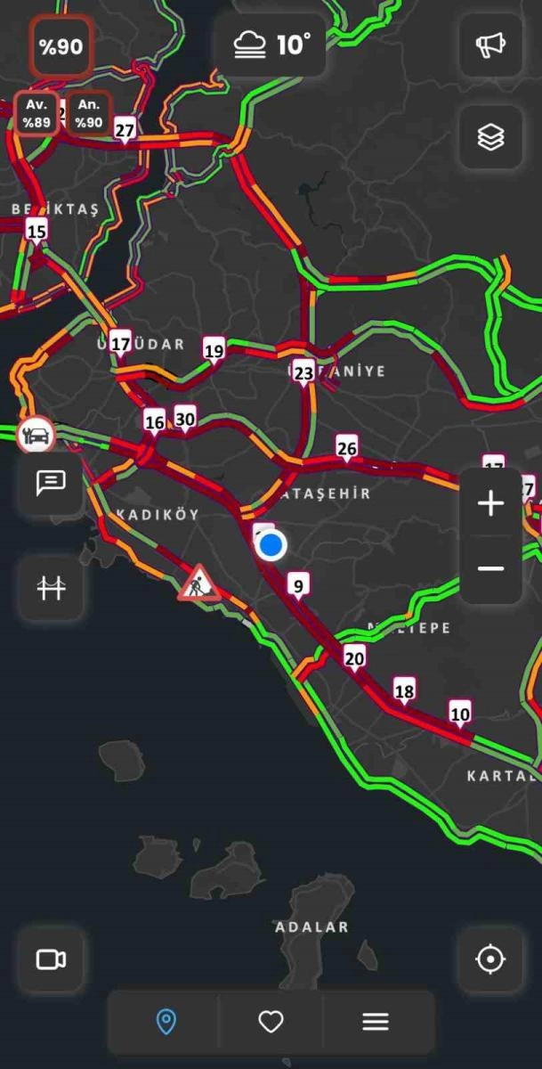 İstanbul’da trafik yoğunluğu yüzde 90’a ulaştı | Popüler Gazete - Haber, Son Dakika Haberler, Popüler Gündem