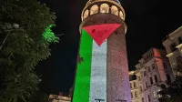 Filistin bayrağı Galata Kulesi’ne yansıtıldı